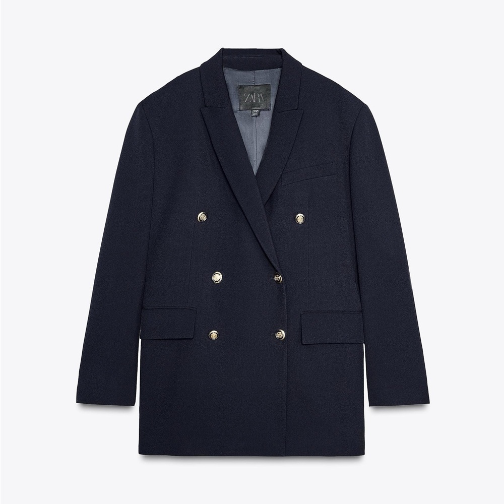 BRAND NEW Zara Midnight Blue double breasted Blazer